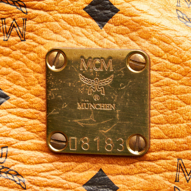 MCM, Bags, Mcm Visetos Leather Boston Bag 25cm