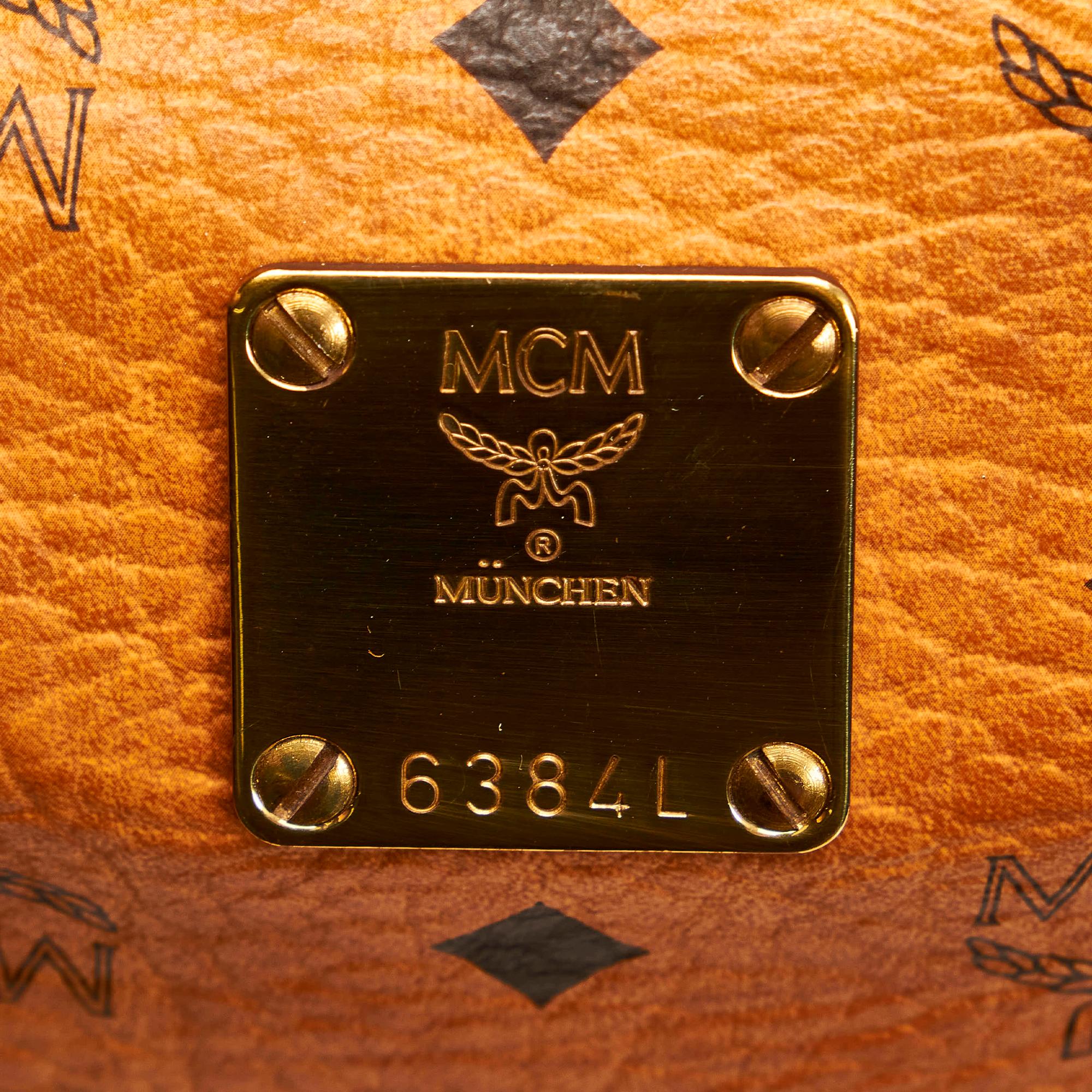 MCM Visetos Leather Boston Bag (SHG-29523)