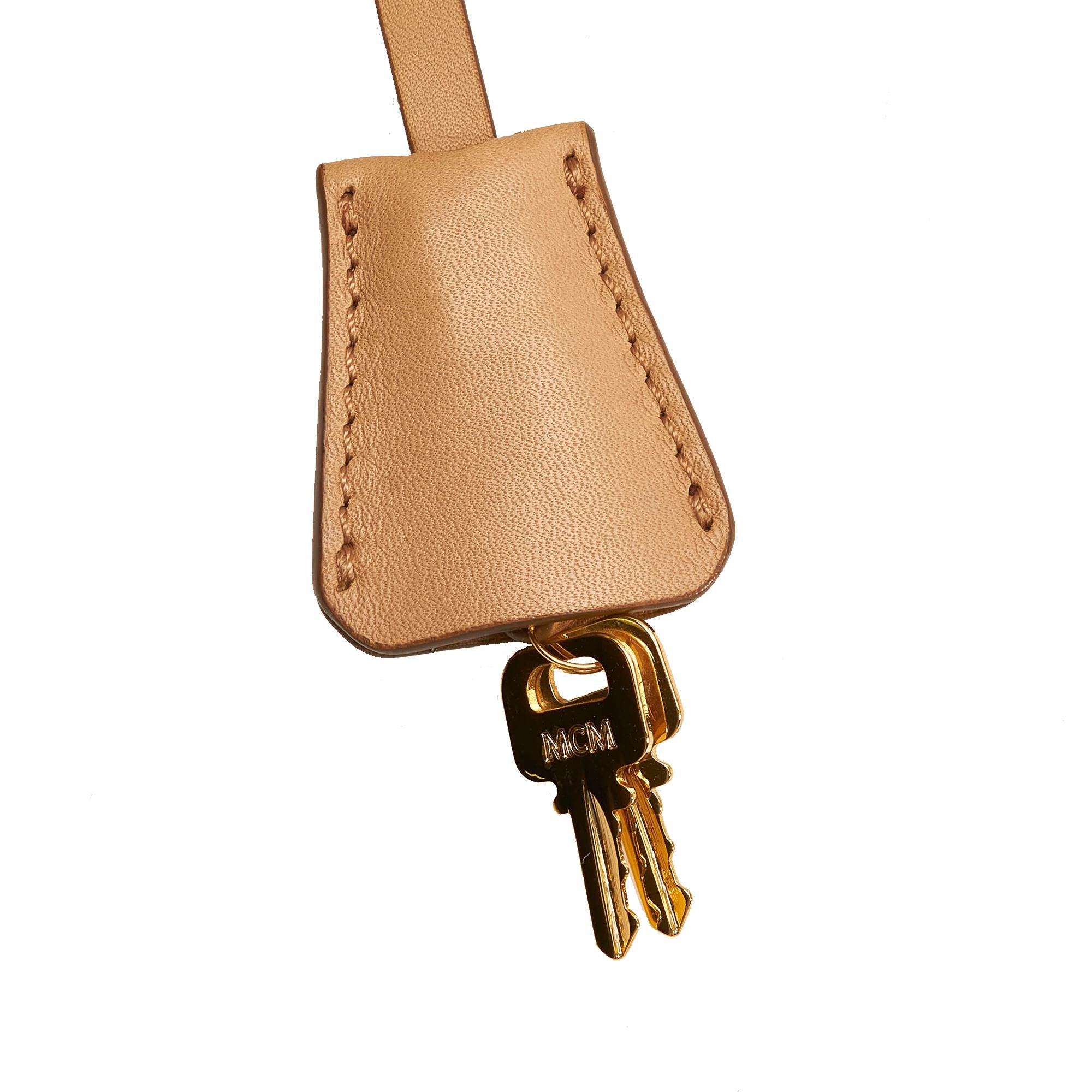 MCM Visetos Leather Boston Bag (SHG-30300)