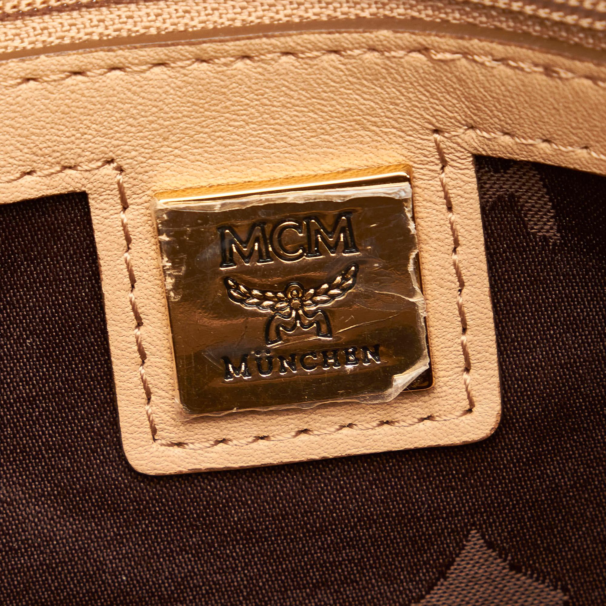 MCM Visetos Leather Boston Bag (SHG-30300)