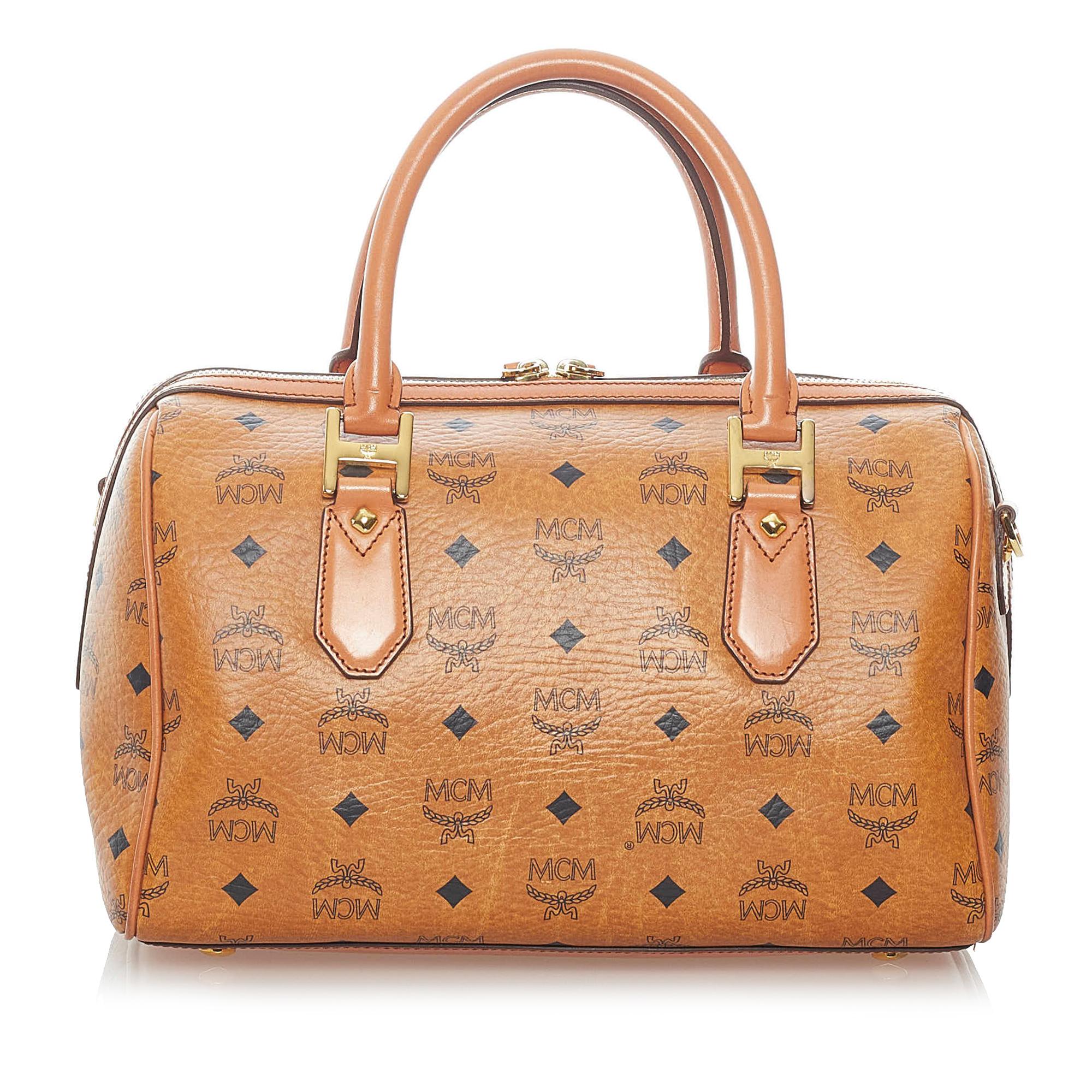 MCM Visetos Leather Boston (SHG-32279)