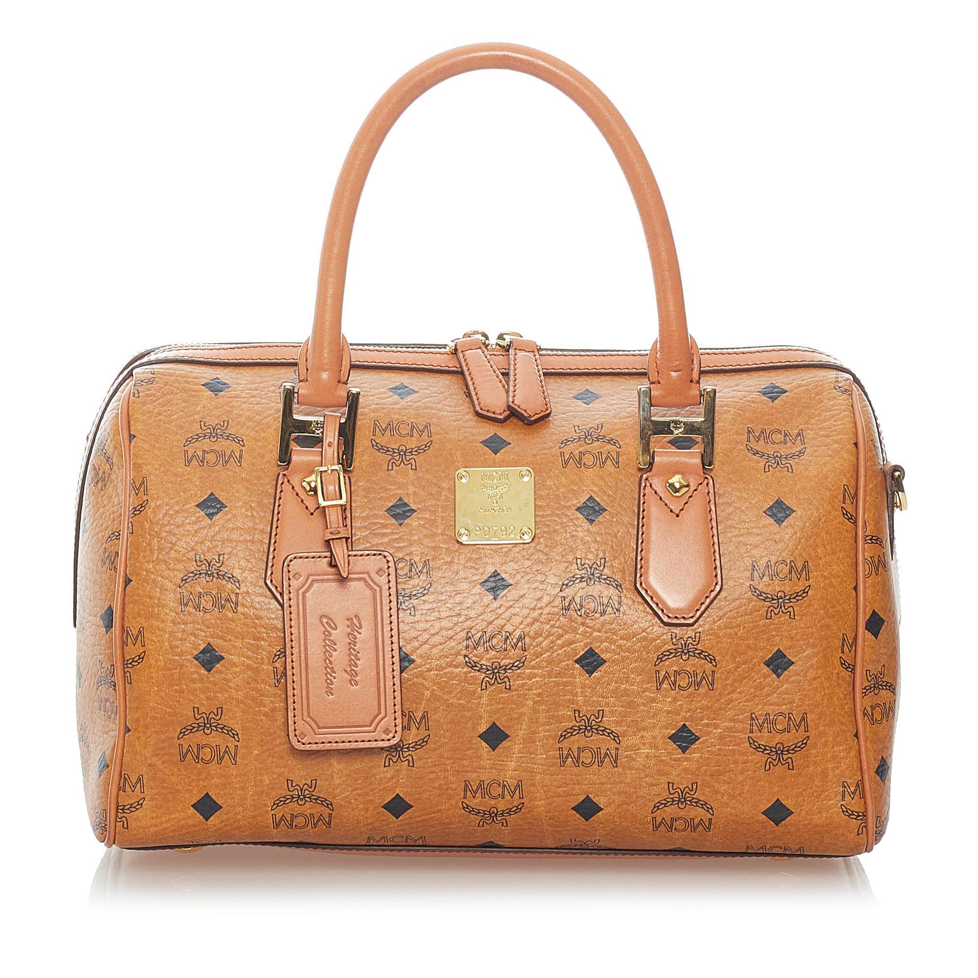 MCM Visetos Leather Boston (SHG-32279)