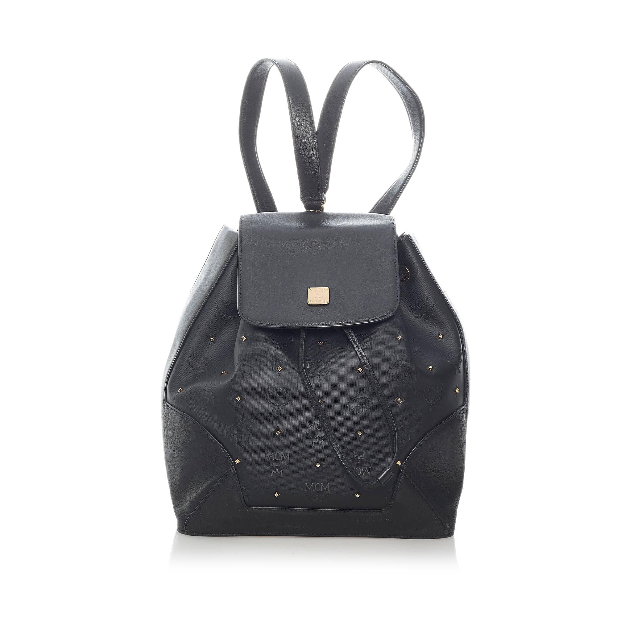 MCM Visetos Leather Drawstring Backpack (SHG-31607)