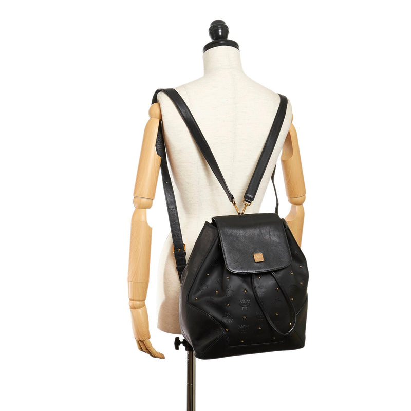 MCM Visetos Leather Drawstring Backpack (SHG-31607)