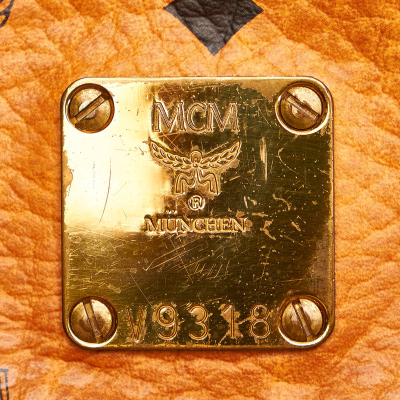 MCM Visetos Leather Drawstring Bucket Bag (SHG-29644)