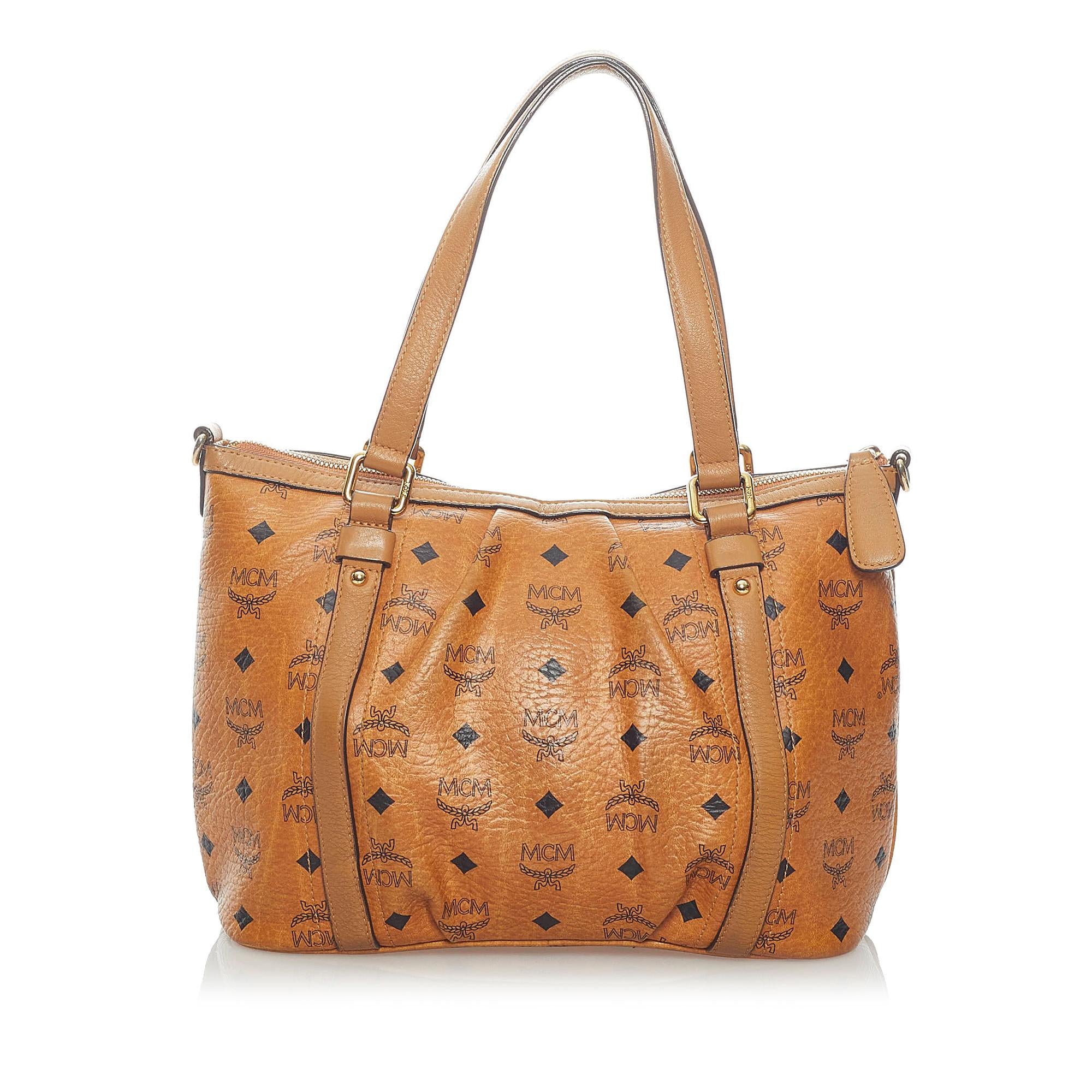 MCM Visetos Leather Satchel (SHG-33359)