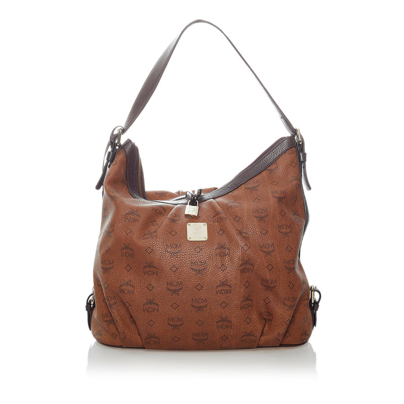 Mcm Brown Leather Visetos Shoulder Bag
