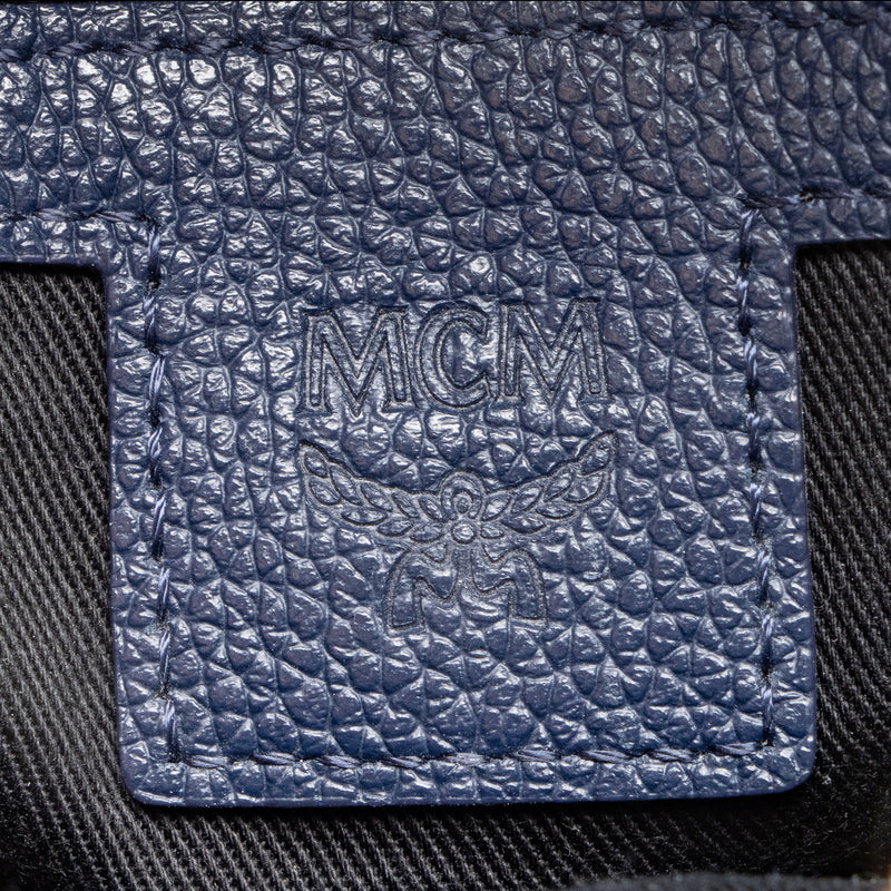 MCM Tech Logo Small Sling Bag in Blue for Men