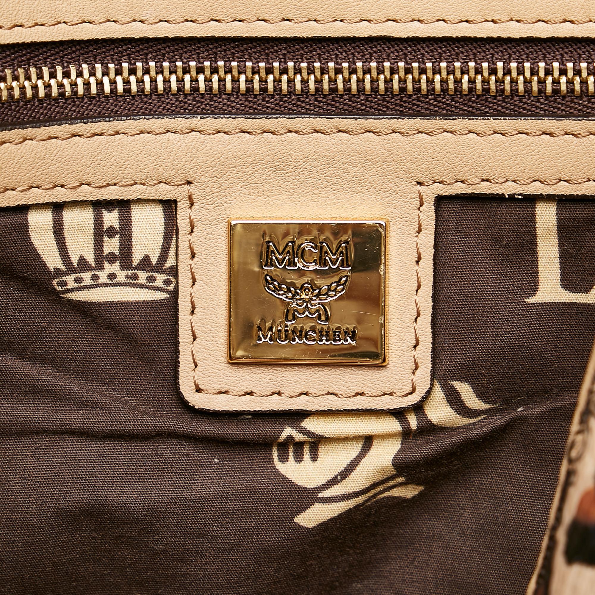 MCM Visetos Leopard Print Leather Tote Bag (SHG-DIGARA)