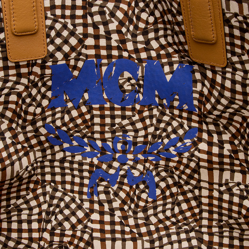 MCM small Liz monogram-pattern tote bag, Brown