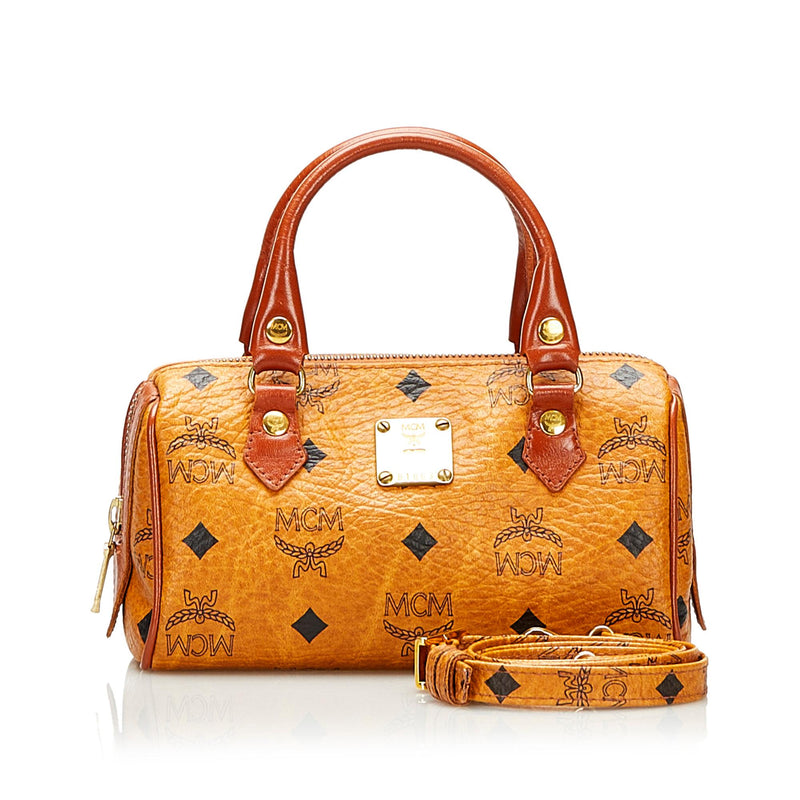 Mcm Authenticated Boston Leather Handbag