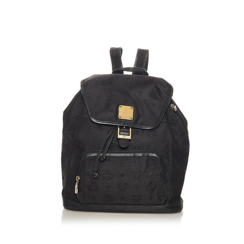 MCM Black Nylon and Leather Drawstring Backpack MCM