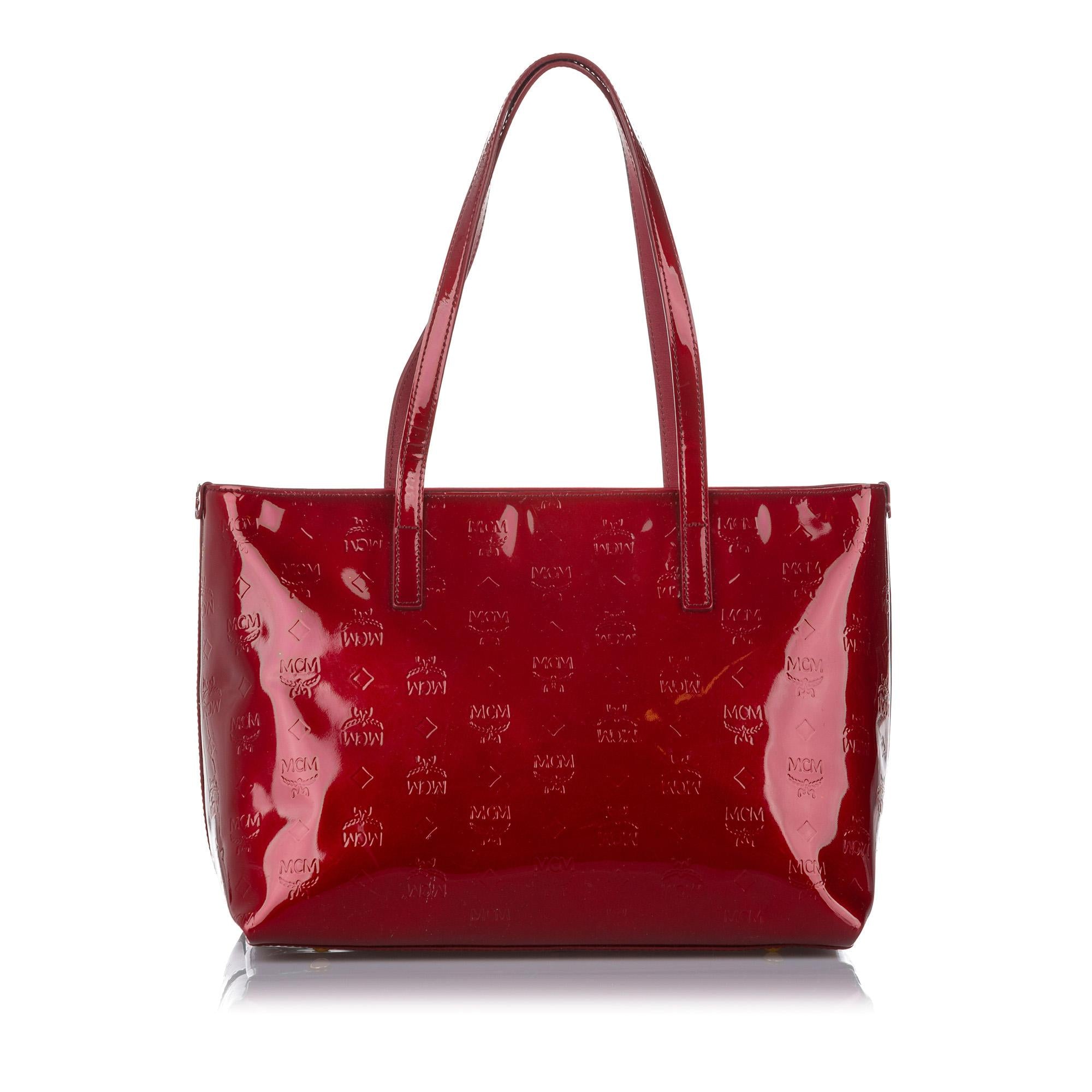 MCM Visetos Patent Leather Tote Bag (SHG-32332)