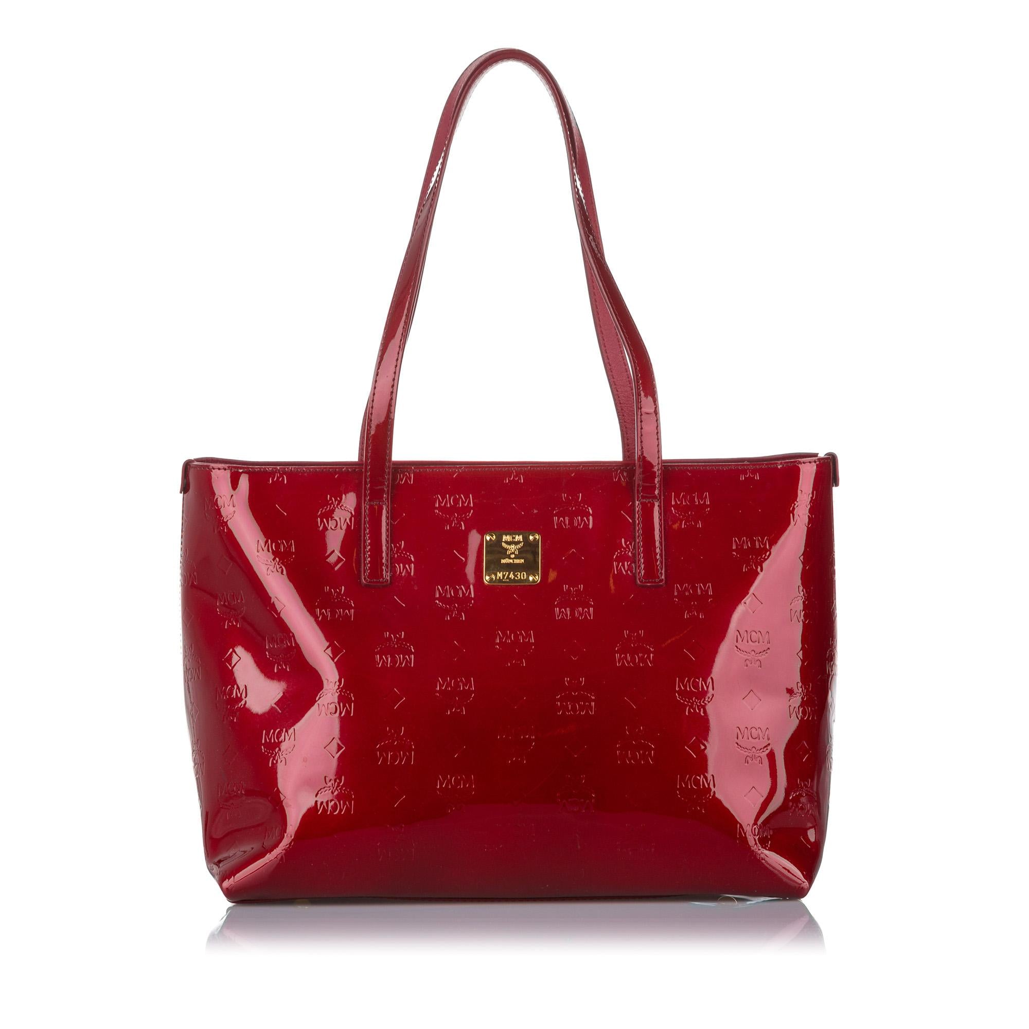 MCM Visetos Patent Leather Tote Bag (SHG-32332)