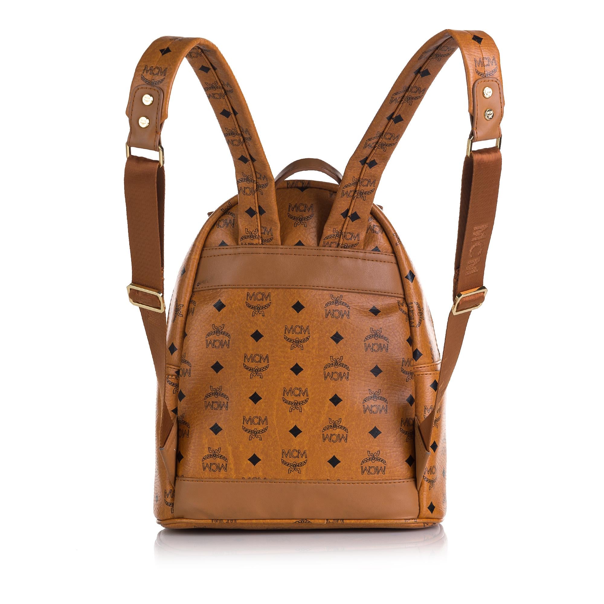 are mcm backpacks leather MCM Visetos Stark Leather Backpack (SHG-36059)