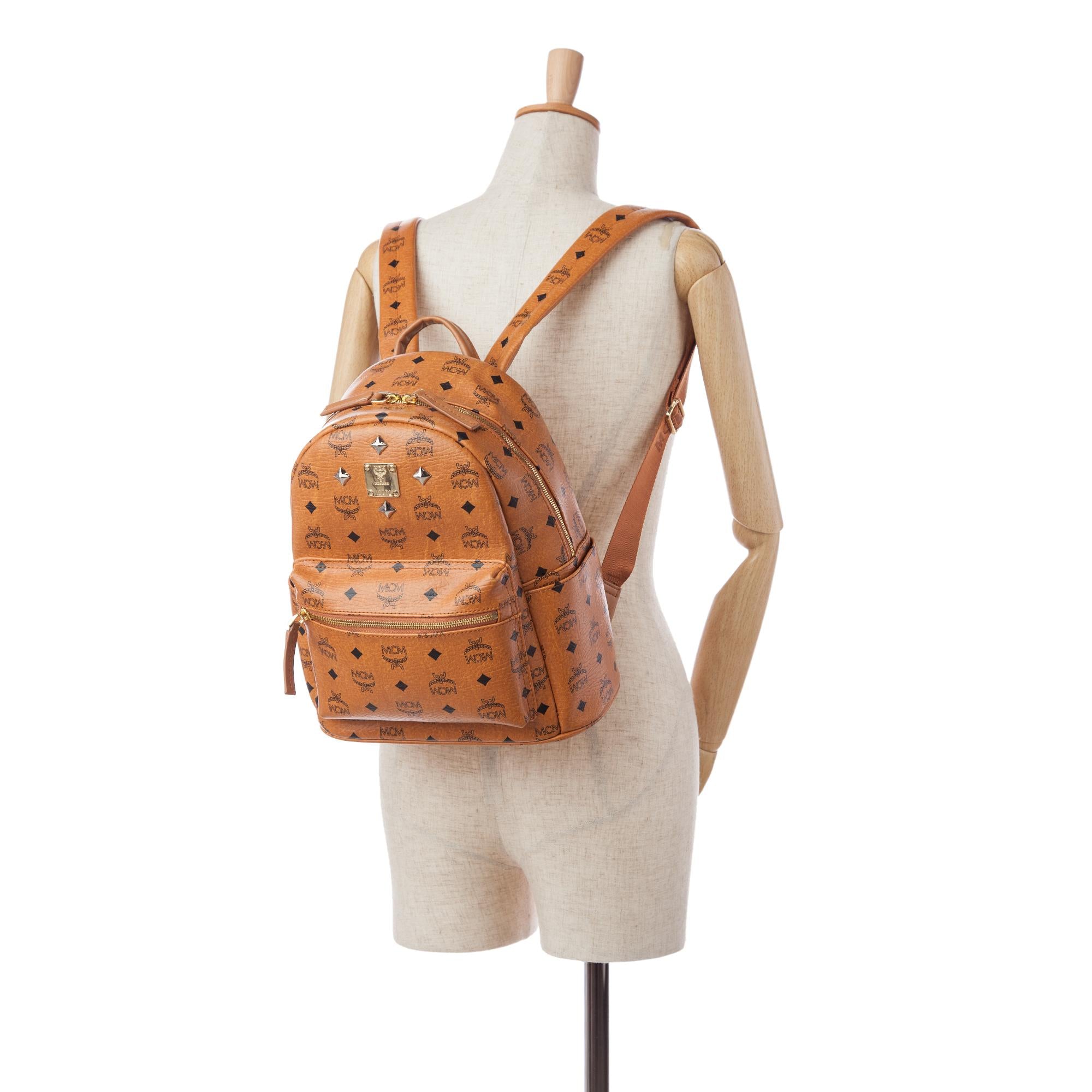 are mcm backpacks leather MCM Visetos Stark Leather Backpack (SHG-36059)