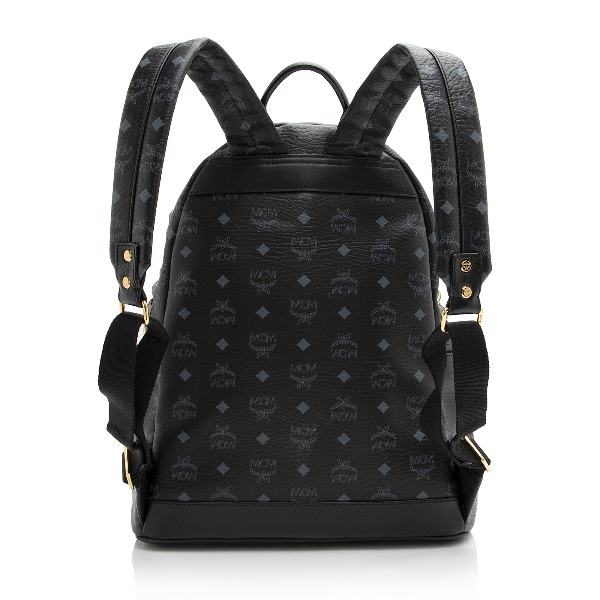 MCM Visetos Bi-Color Stark Stud Medium Backpack (SHF-23796)