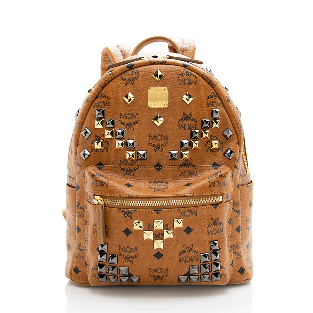 MCM Visetos Studded Stark Small Backpack (SHF-18011)