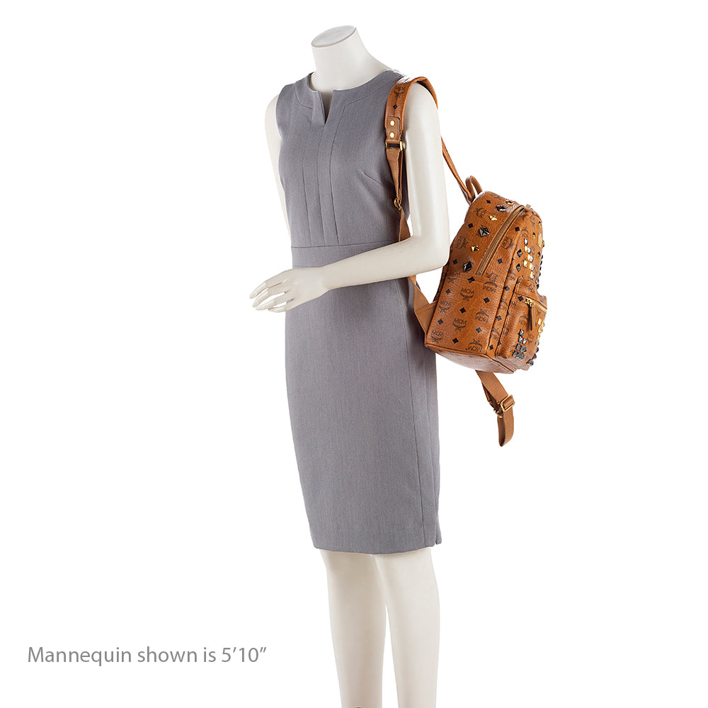 MCM Visetos Studded Stark Small Backpack (SHF-18011)