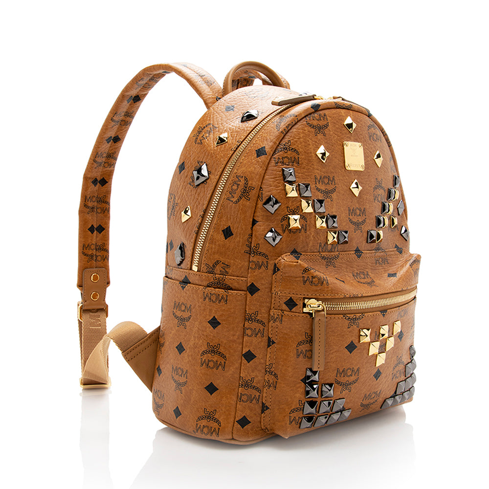 MCM Visetos Studded Stark Small Backpack (SHF-18011)
