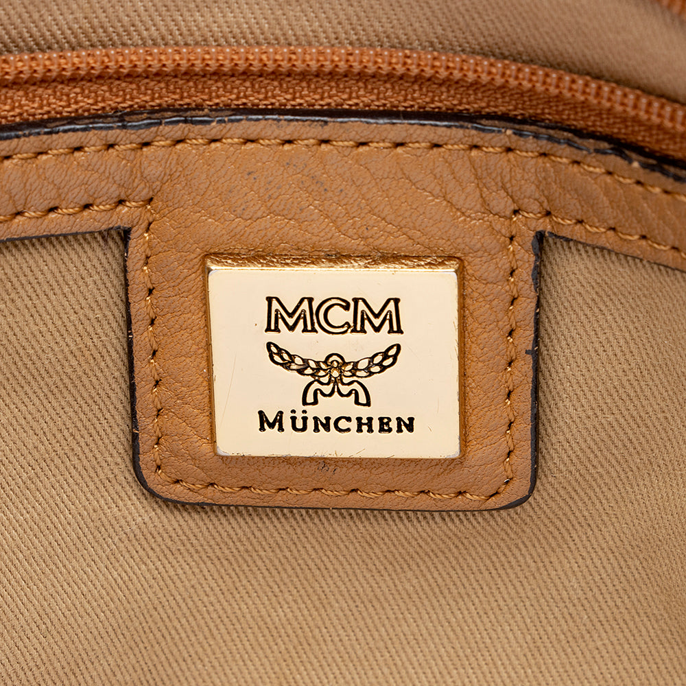 MCM Visetos Top Zip Two Way Shopper Tote (SHF-20850)