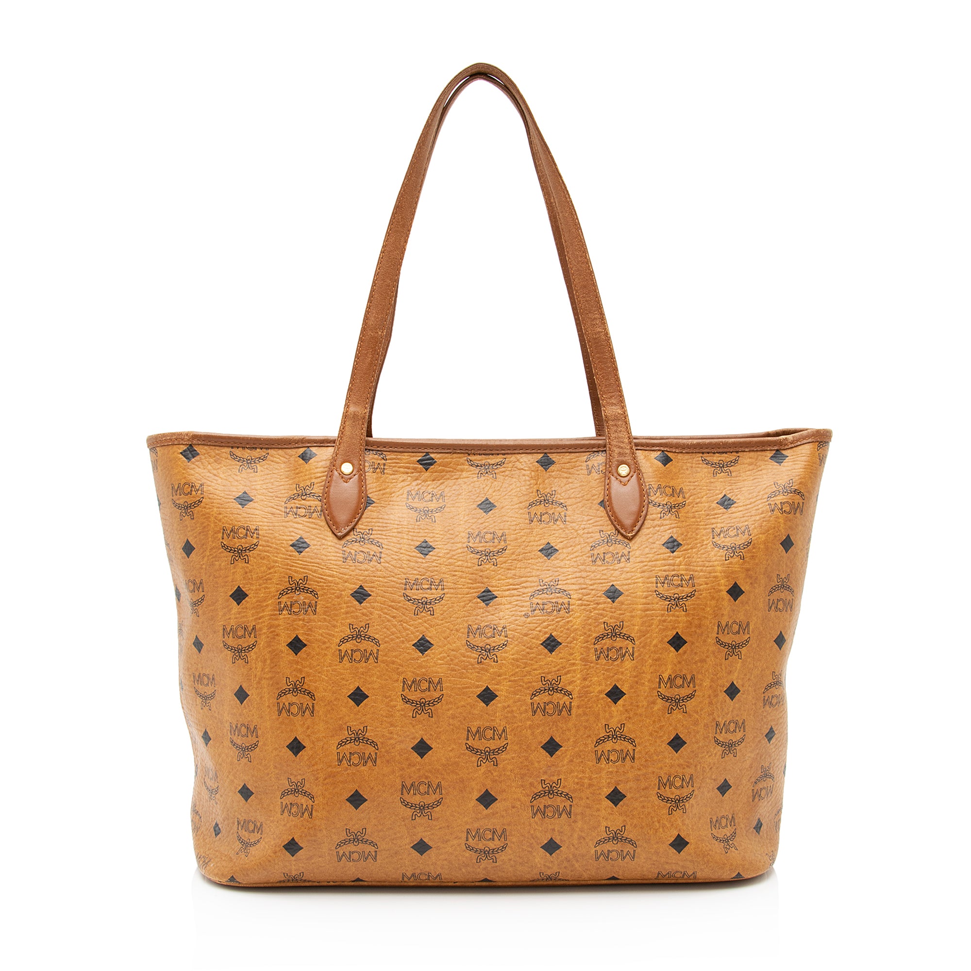 MCM Visetos Yris Large Top Zip Shopper Tote (SHF-23876)