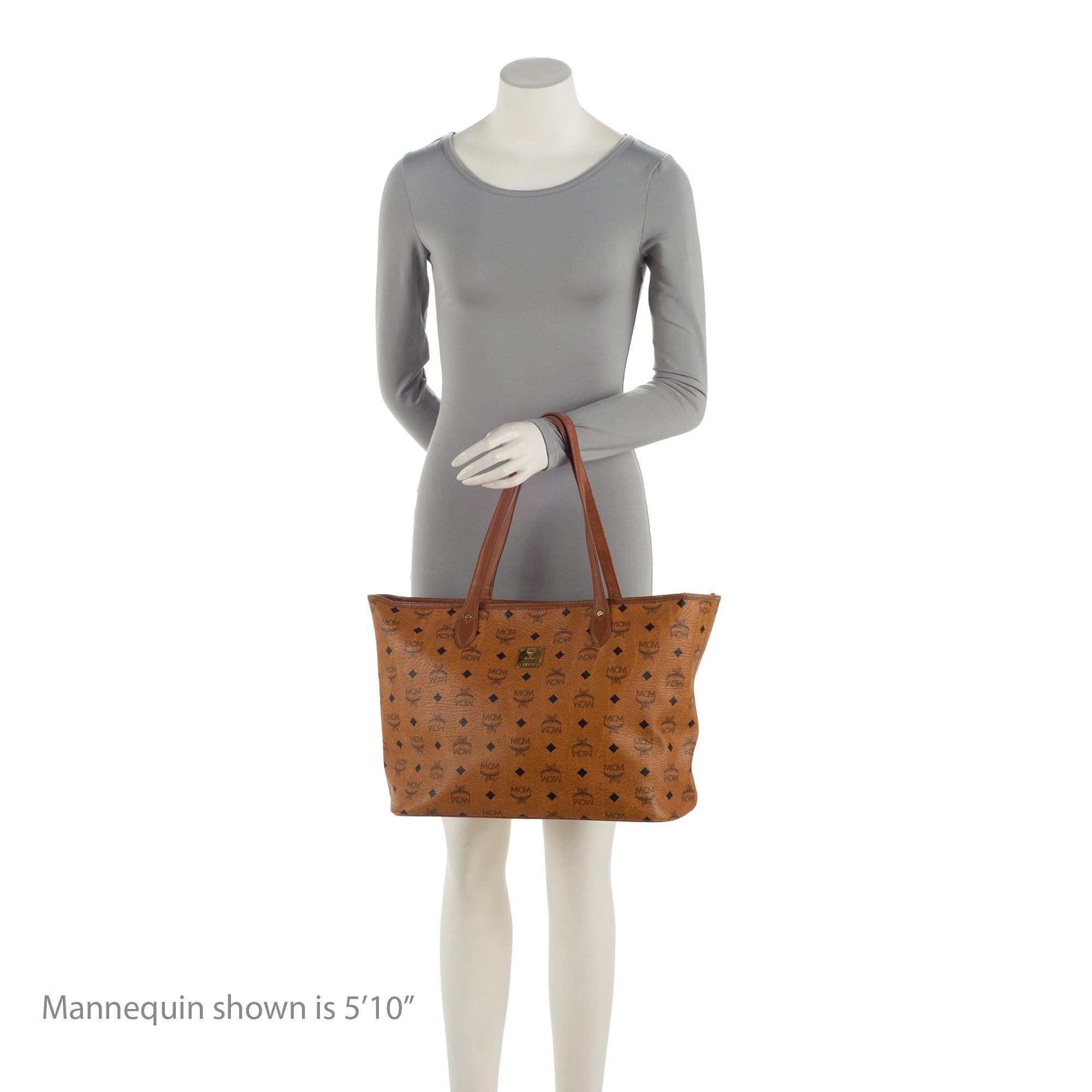 MCM Visetos Yris Large Top Zip Shopper Tote (SHF-23876)