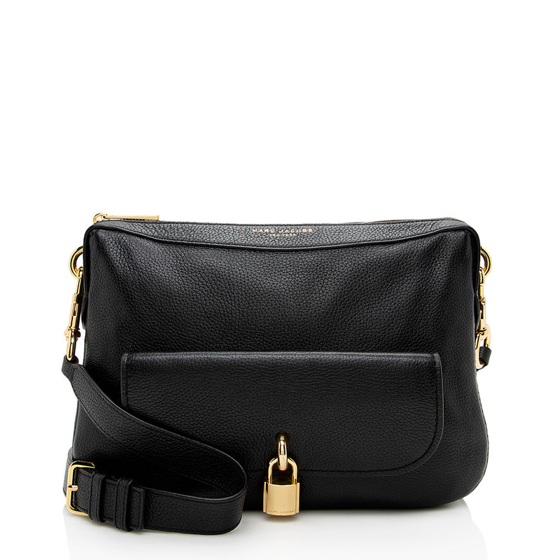 Marc Jacobs Leather Lock That Messenger Bag (SHF-17371) – LuxeDH