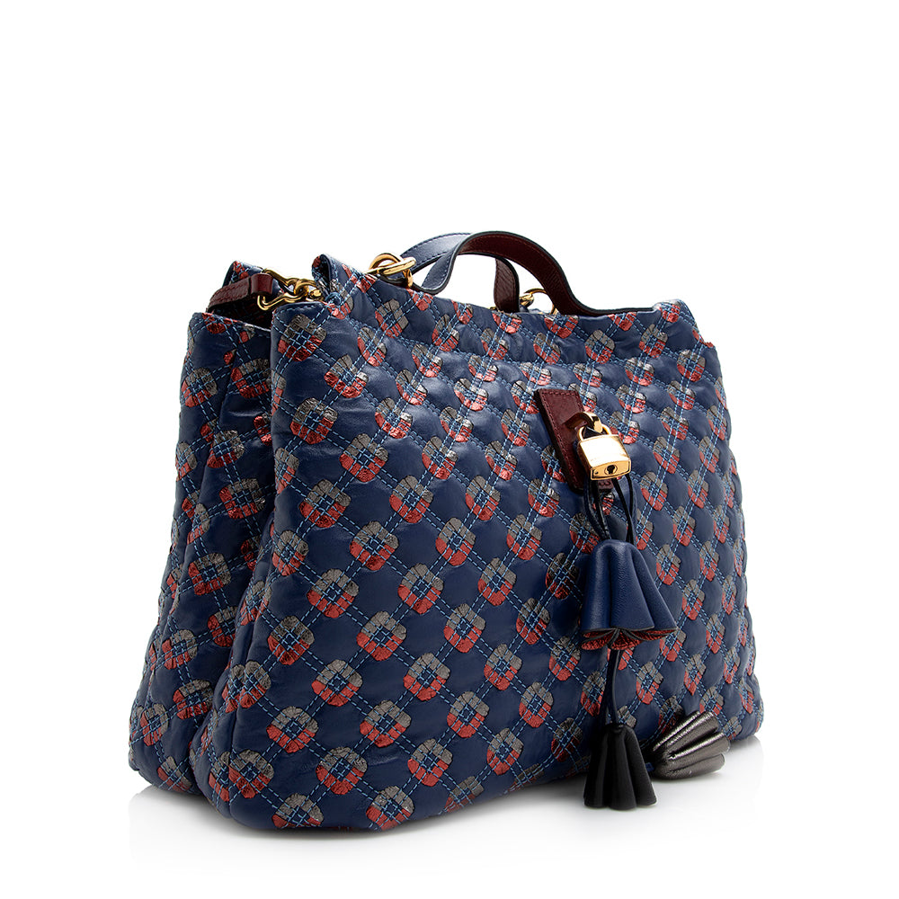 Marc Jacobs Quilted Leather Robert Jena Tote (SHF-21556)