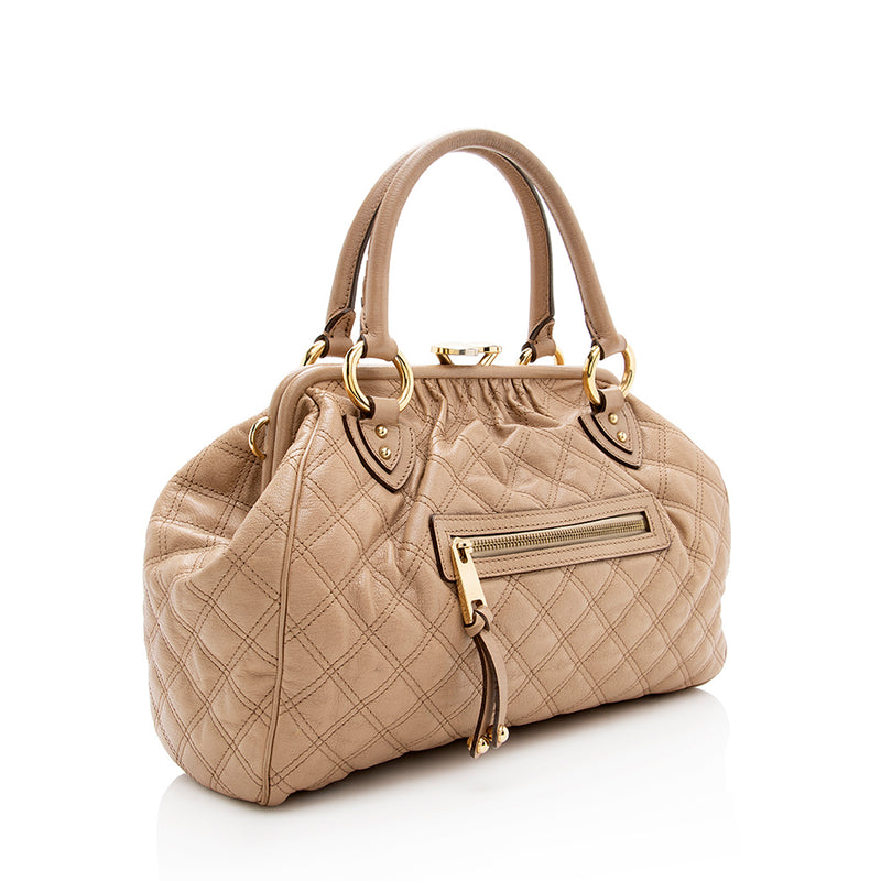 Marc Jacobs Quilted Lambskin Stam Satchel - FINAL SALE (SHF-18893)