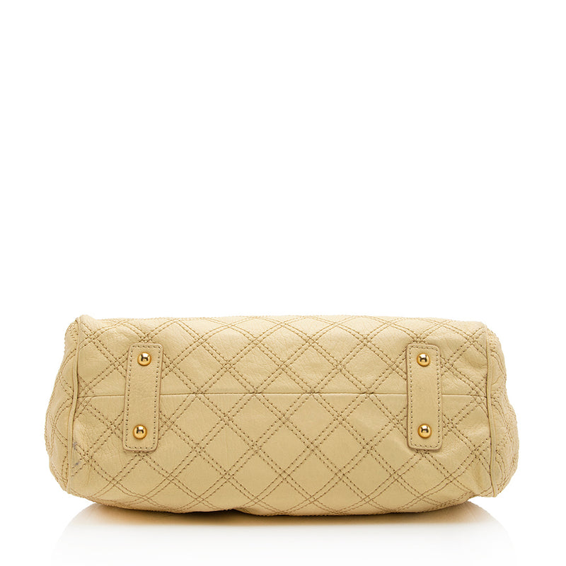 Marc Jacobs Quilted Leather Stam Satchel (SHF-19099)
