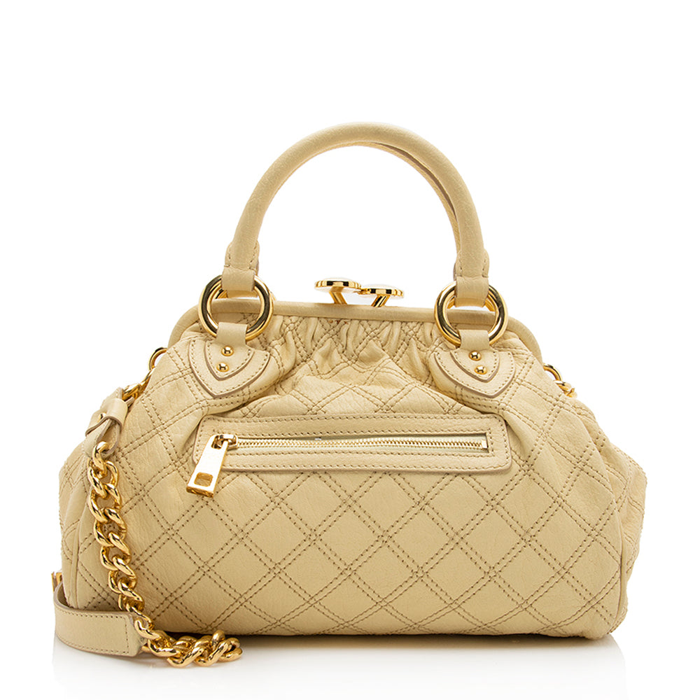 Marc Jacobs Quilted Leather Stam Satchel (SHF-19099)
