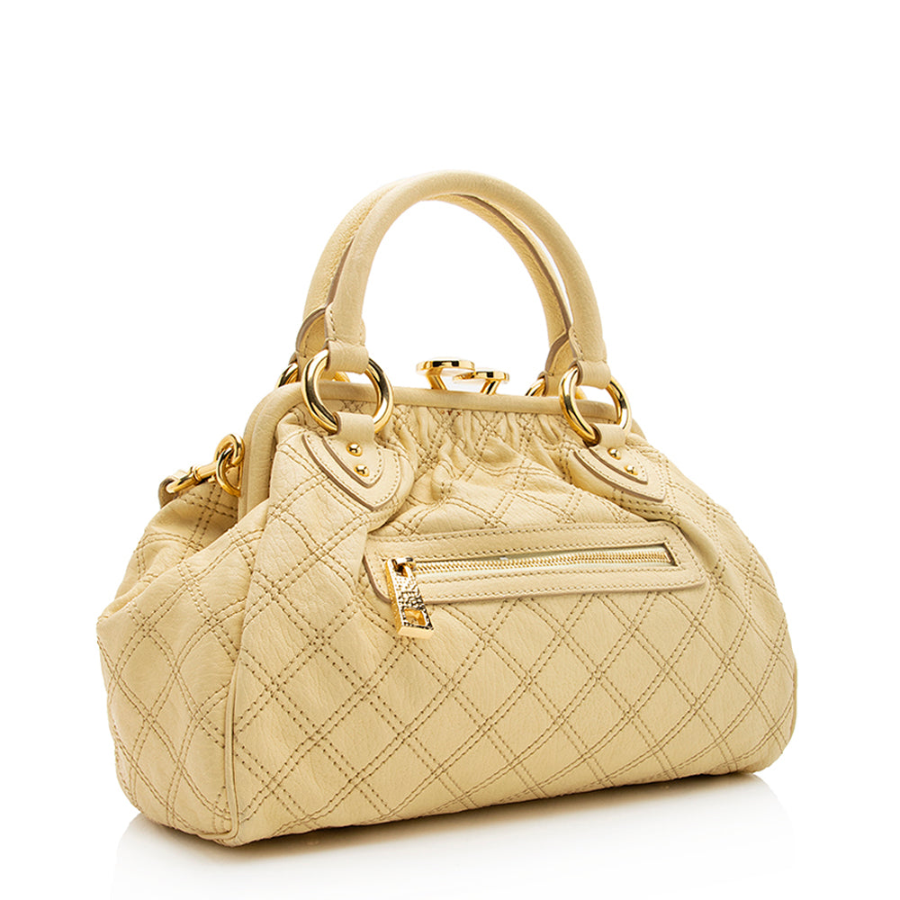 Marc Jacobs Quilted Leather Stam Satchel (SHF-19099)