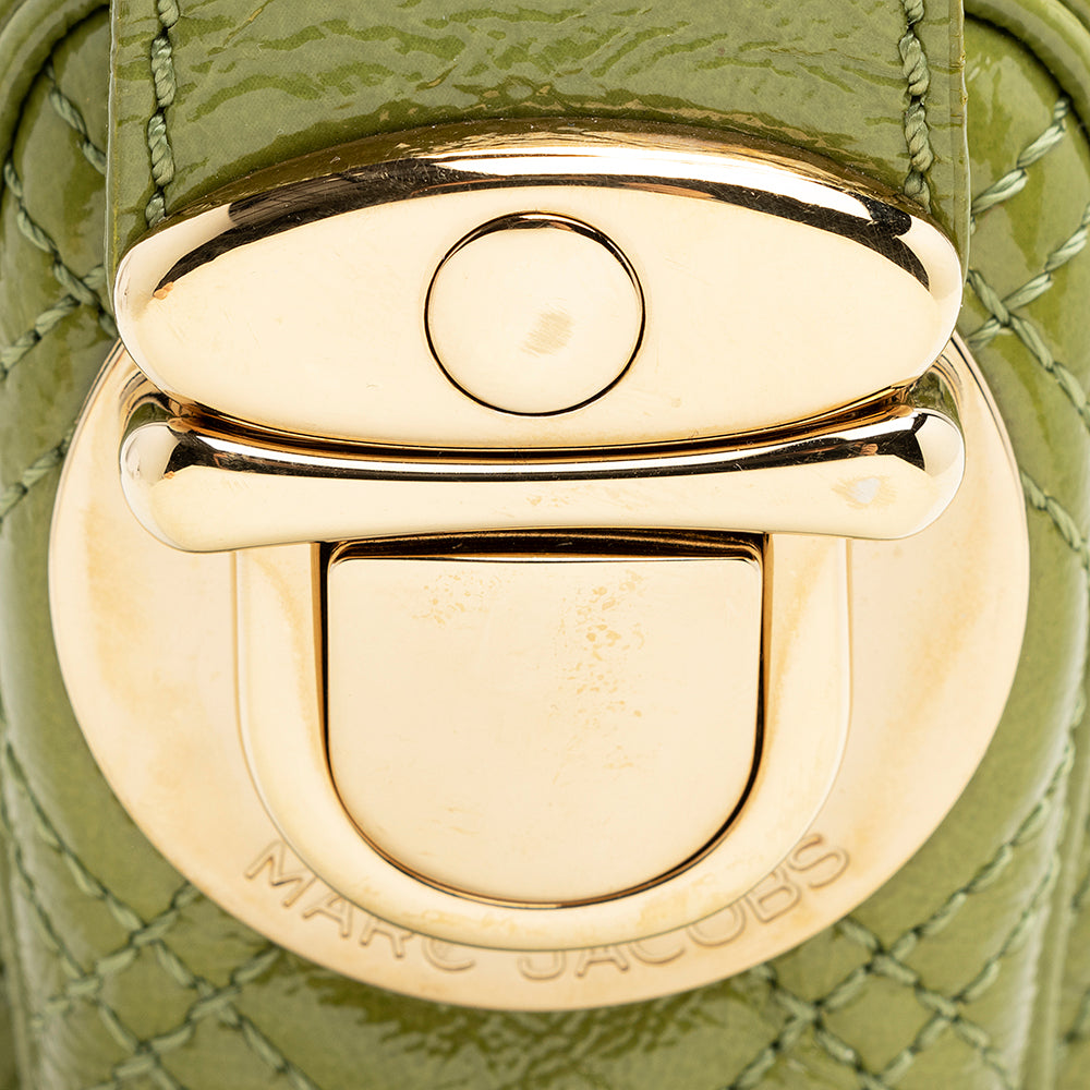 Marc Jacobs Quilted Patent Leather Ursula Shoulder Bag (SHF-20243)