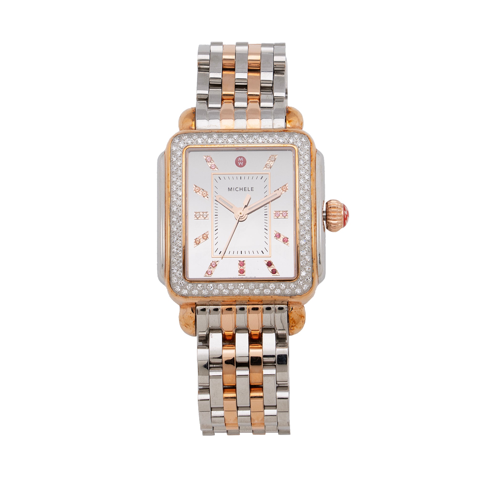 Michele Diamond 2-Tone Deco Carousel Watch (SHF-23190)