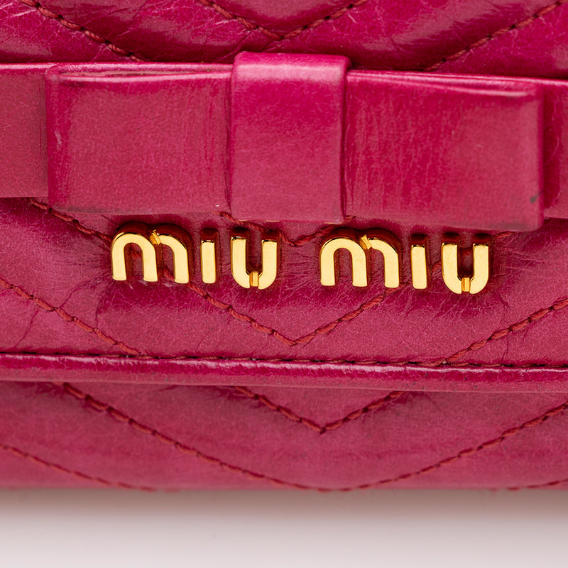 Miu Miu Chevron Leather Flap Wallet (SHF-17863)