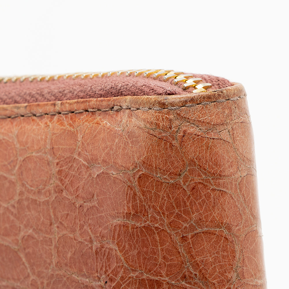 Miu Miu Croc Embossed St. Coco Lux Zip Wallet (SHF-18954)