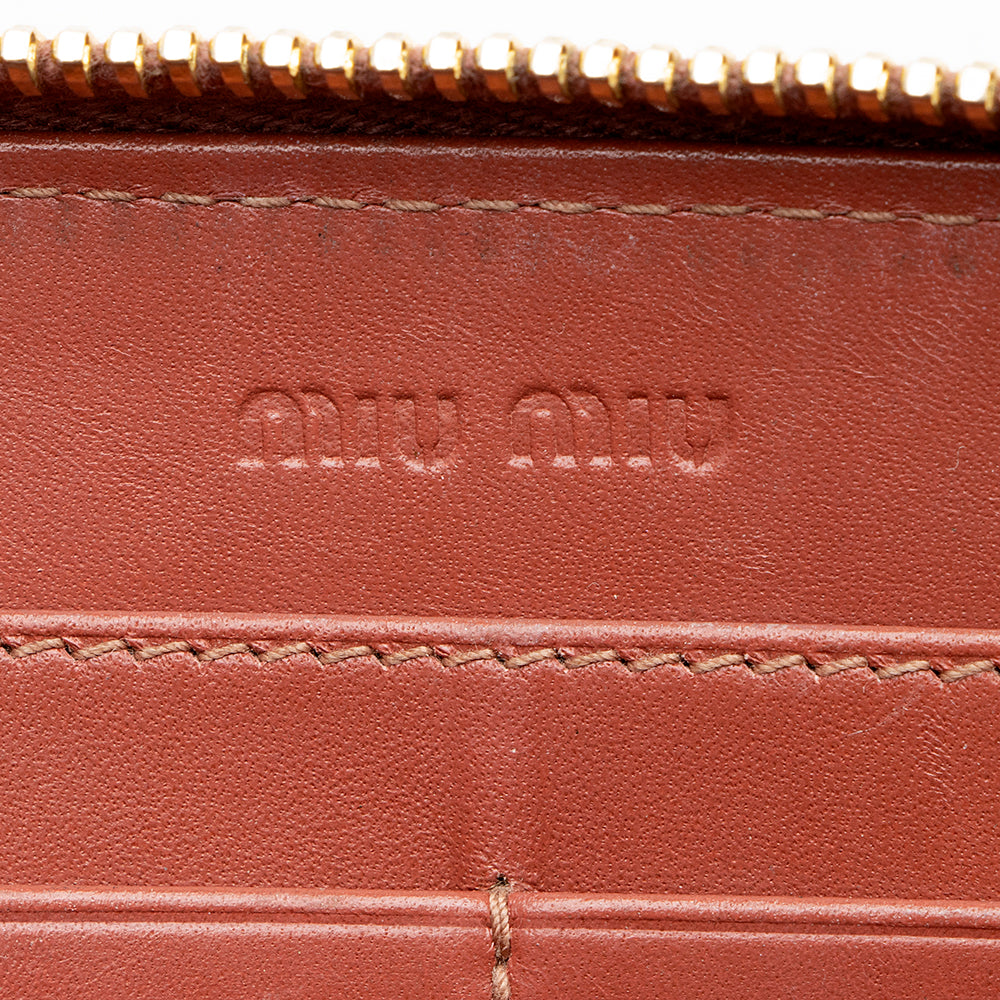 Miu Miu Croc Embossed St. Coco Lux Zip Wallet (SHF-18954)