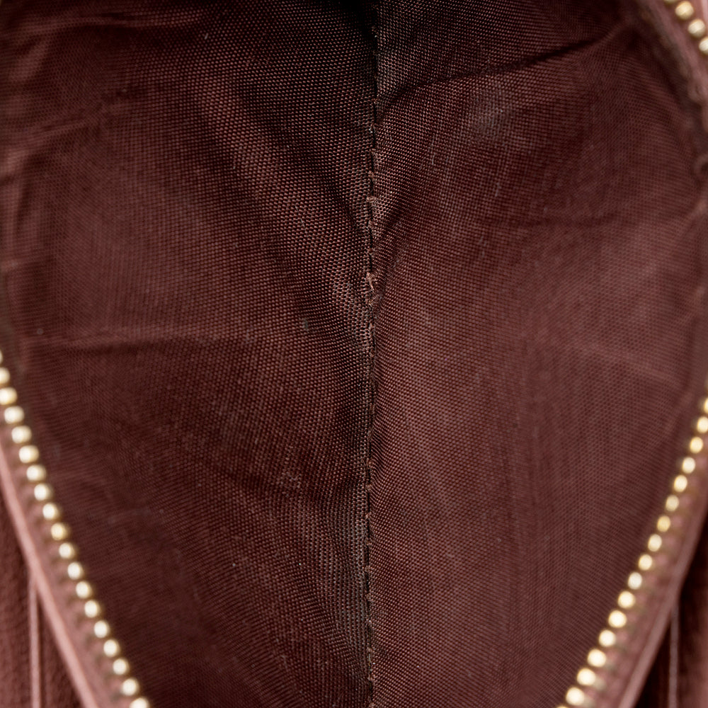 Miu Miu Leather Madras Foglio Zip Wallet - FINAL SALE (SHF-18960)