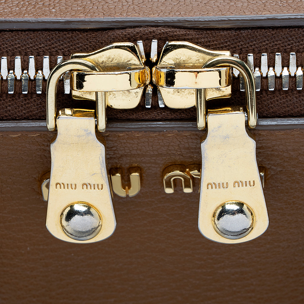 Miu Miu Leather Madras Satchel (SHF-17385)