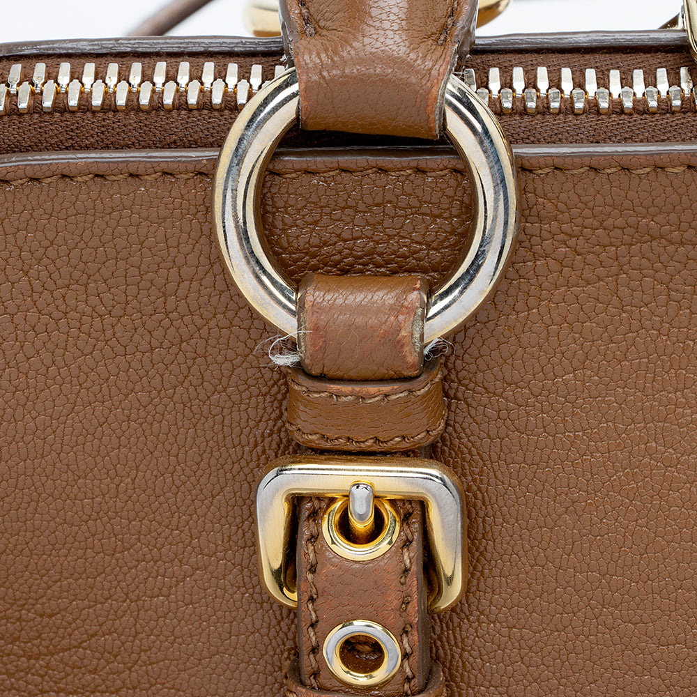 Miu Miu Leather Madras Satchel (SHF-17385)