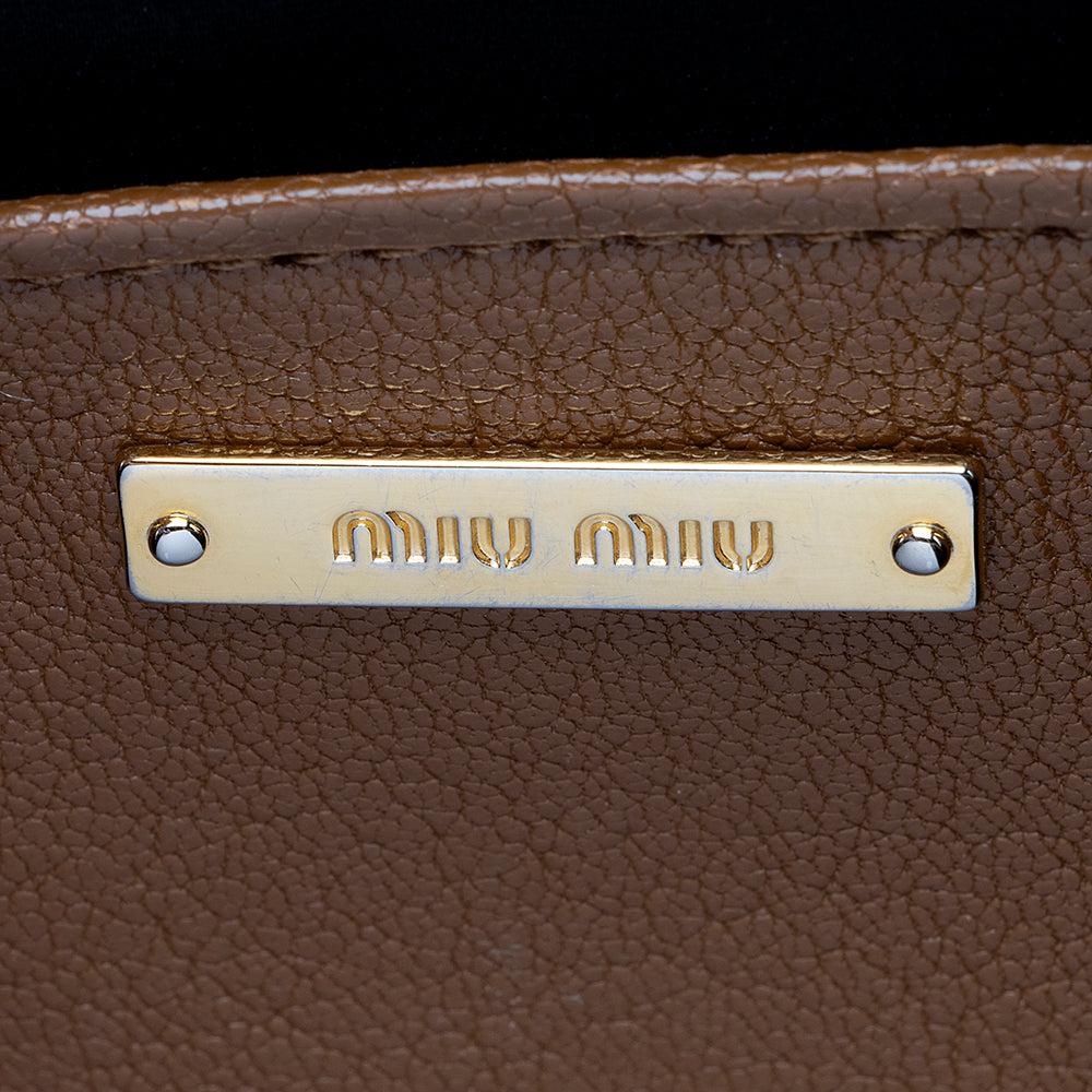 Miu Miu Leather Madras Satchel (SHF-17385)