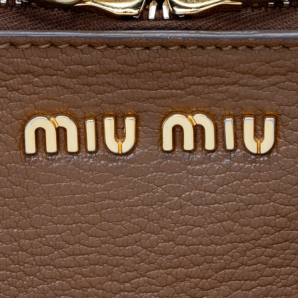 Miu Miu Leather Madras Satchel (SHF-17385)