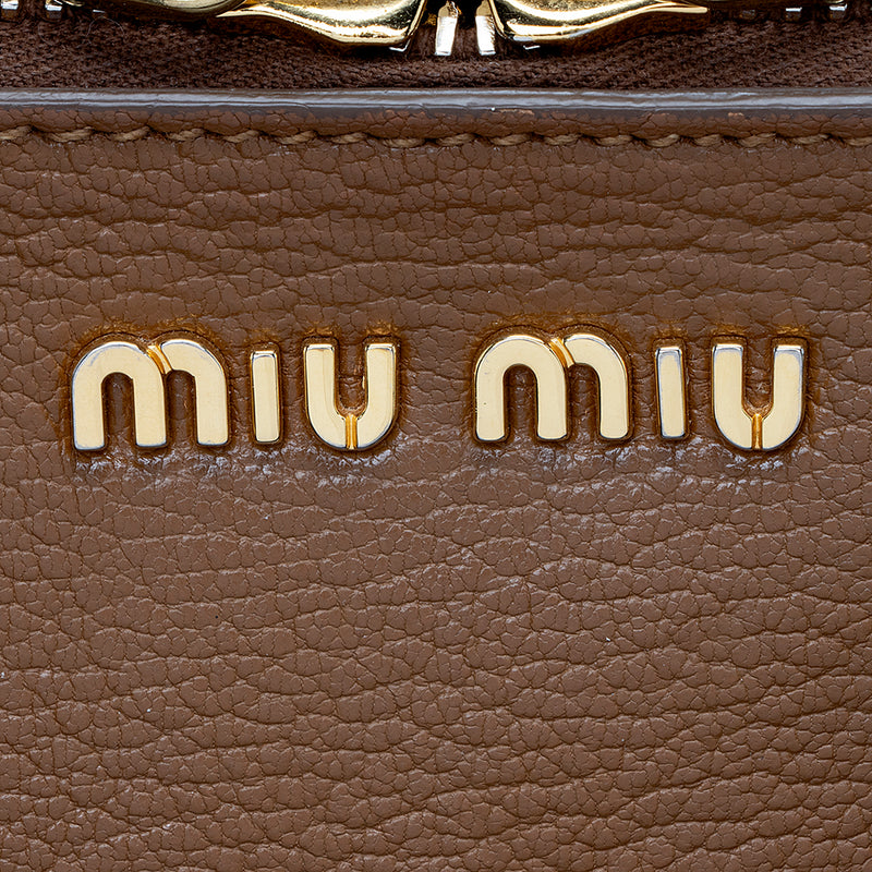 Miu Miu Leather Madras Satchel (SHF-17385)