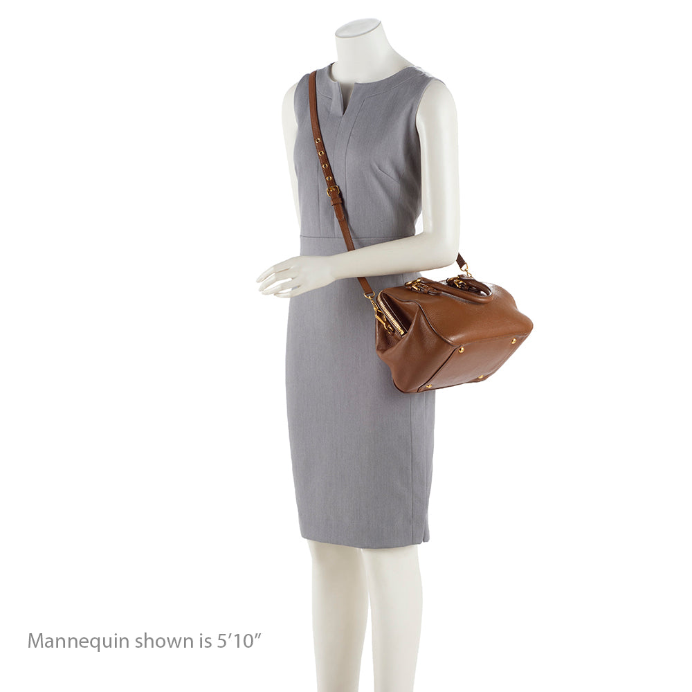 Miu Miu Leather Madras Satchel (SHF-17385)