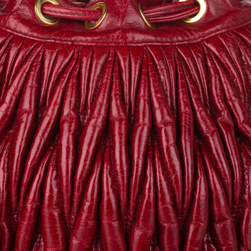 Miu Miu Matelasse Lambskin Leather Bucket Bag (SHG-30796)