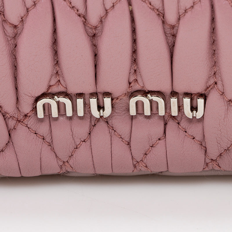 Miu Miu Matelasse Leather Crystal Flap Bag (SHF-19226)