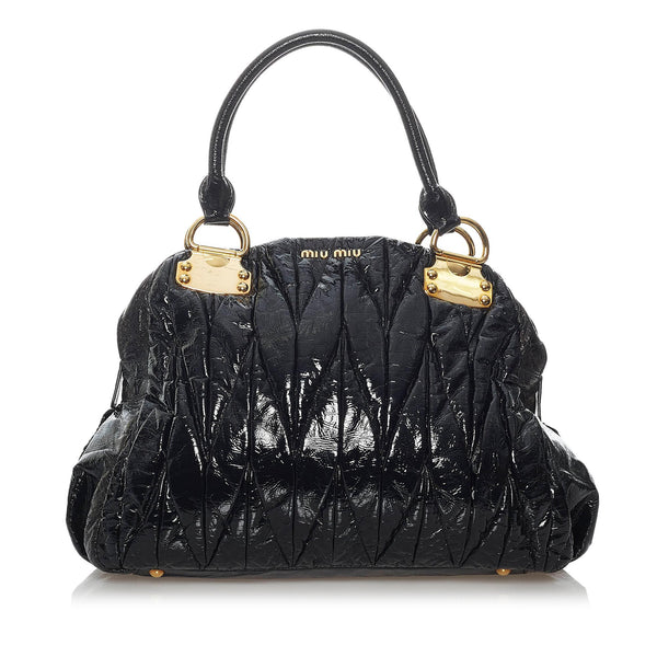 Miu Miu Matelasse Patent Leather Handbag (SHG-30085)