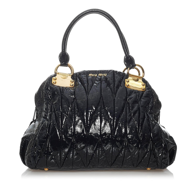 Miu Miu Matelasse Patent Leather Handbag (SHG-30085) – LuxeDH