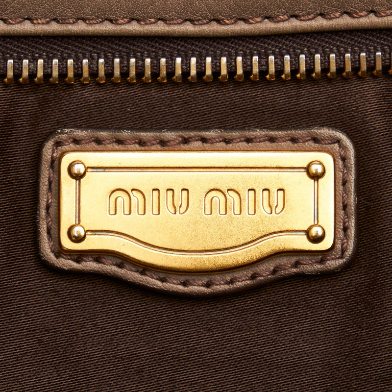 Miu Miu Pleated Leather Satchel (SHG-23231)
